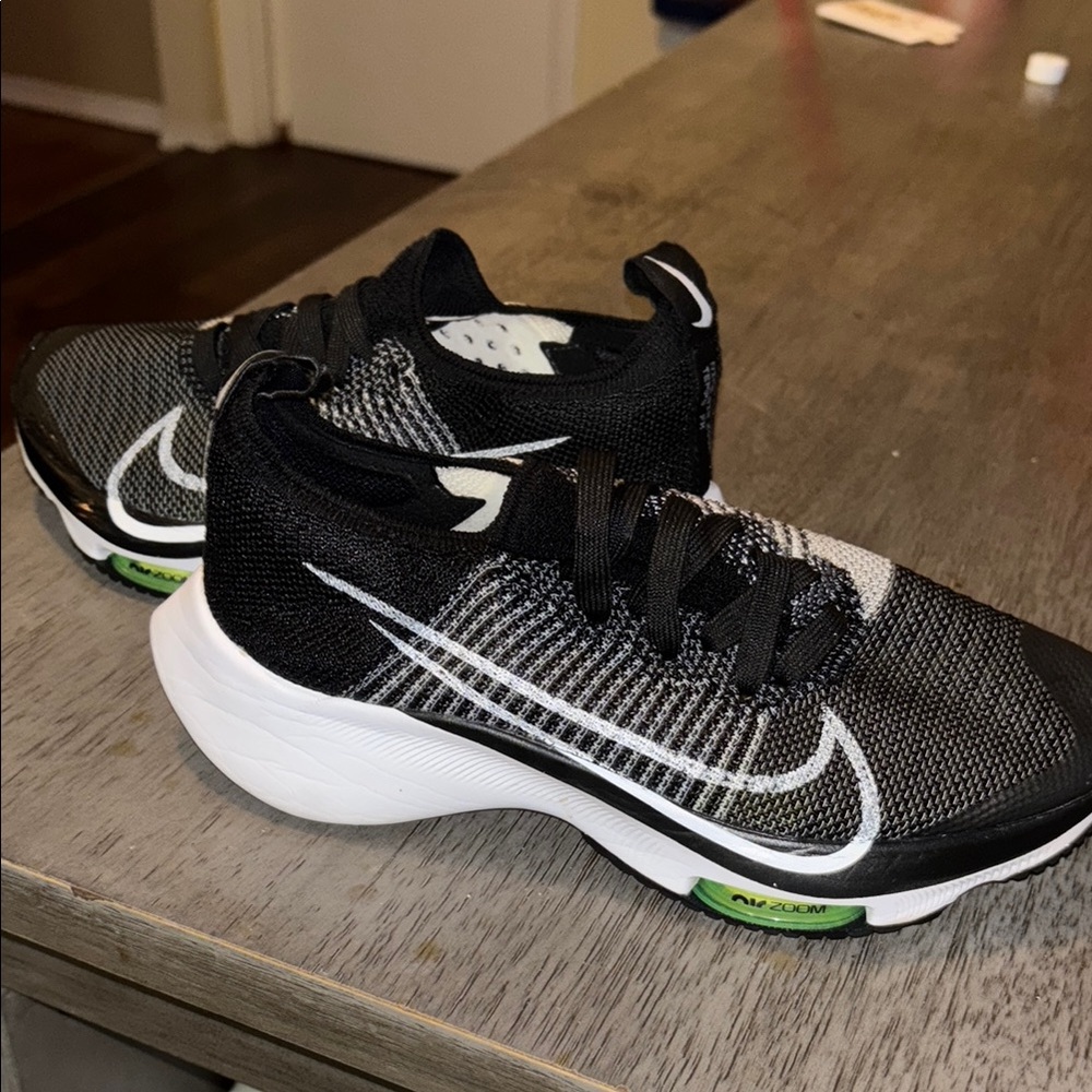 Nike Black and White Sneakers with Mesh Uppers